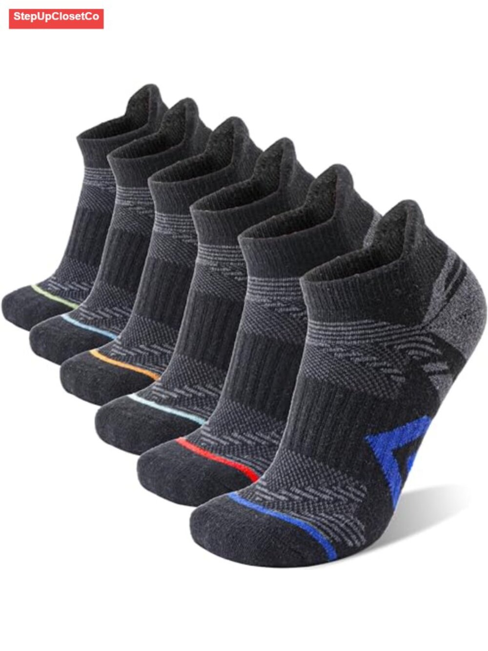 6 Pairs Merino Wool Ankle Hiking Running Socks Compression Cushion Breathable